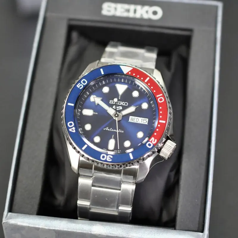 Seiko 5 Sports Blue Dial With Pepsi Bezel Men's Watch- SRPD53K1